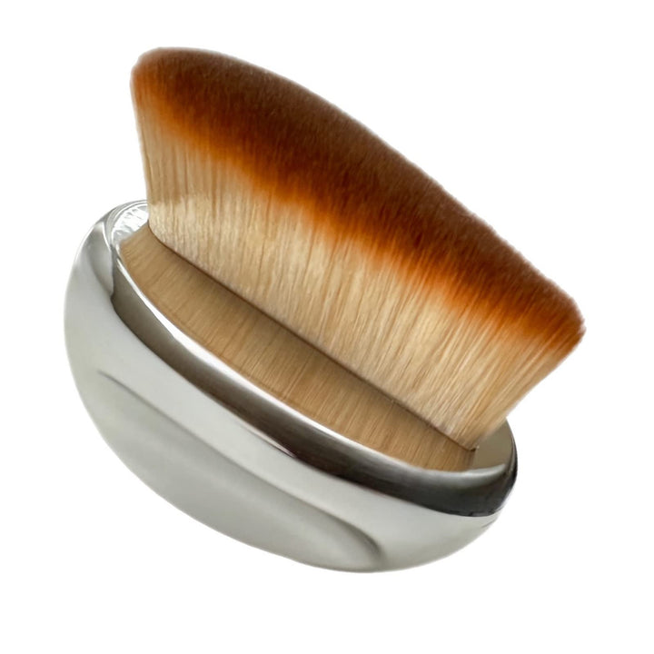 Narrow Foundation Brush Palm Makeup SOFT Kabuki Dome Shaped Face Body Shimmer Oil SPF Blush Bronzer Highlighter Blending Self-Tanner Buffing Liquid Powder Cream Streak-Free Cosmetic Application