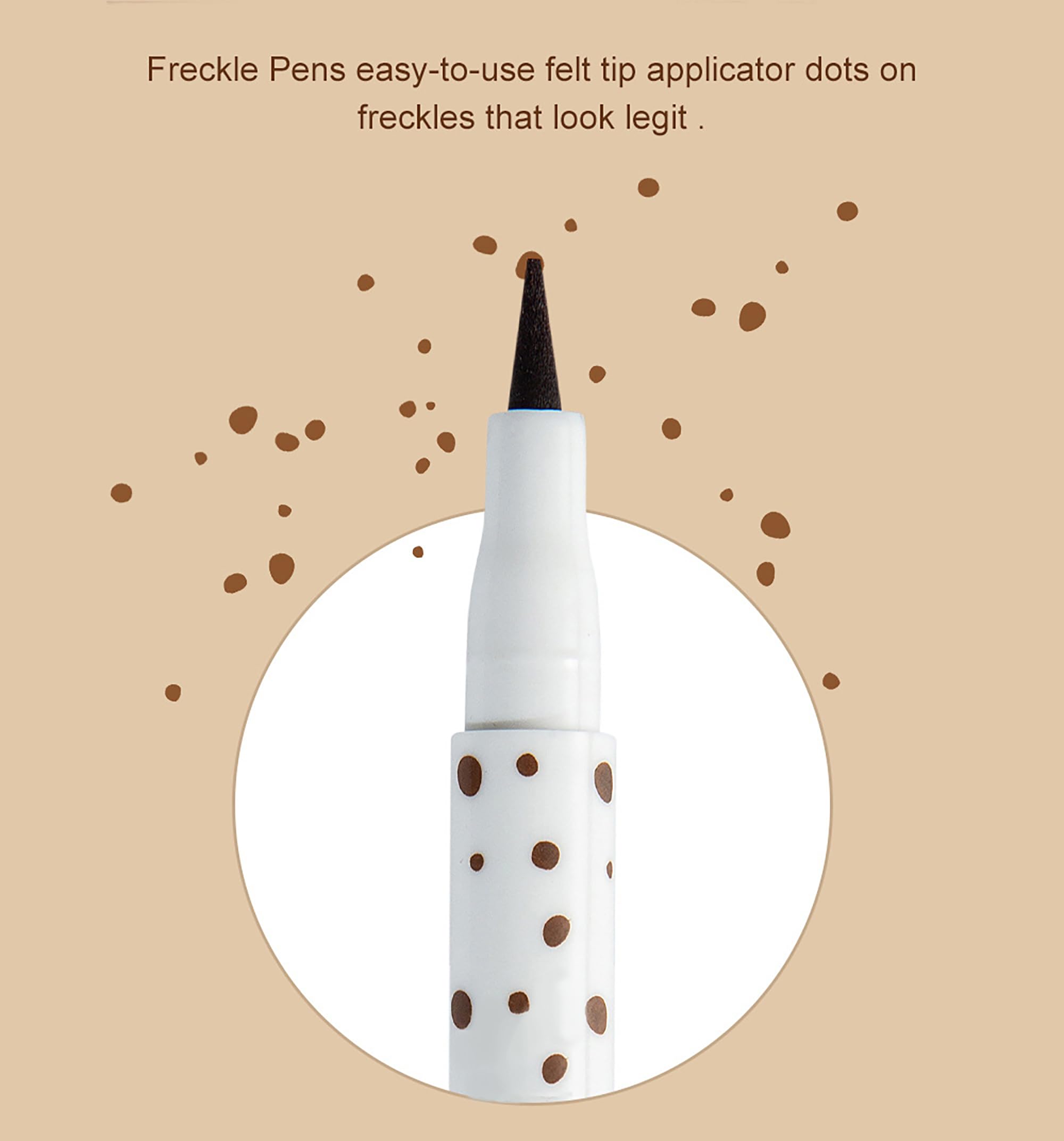 Freckle Pen Professional Lifelike Face Concealer Point Out Natural Waterproof Longlasting Soft Artificial Freckles Fine Makeup Freckle Pen Life Face Decoration (#04 Dark Brown)