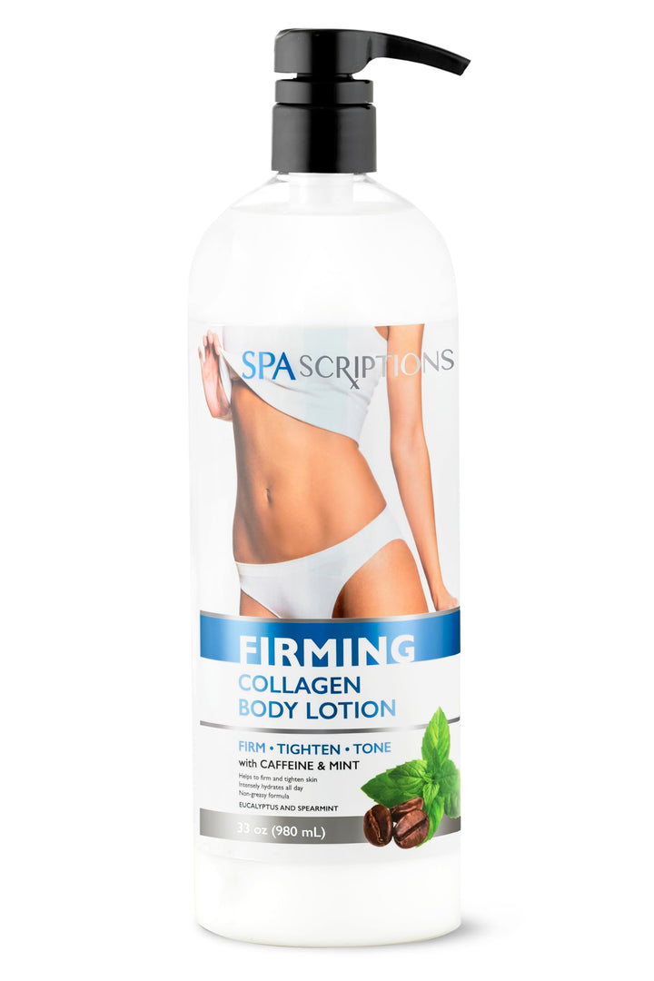 SpaScriptions Firming Collagen Body Lotion, Caffeine and Mint, 33 oz