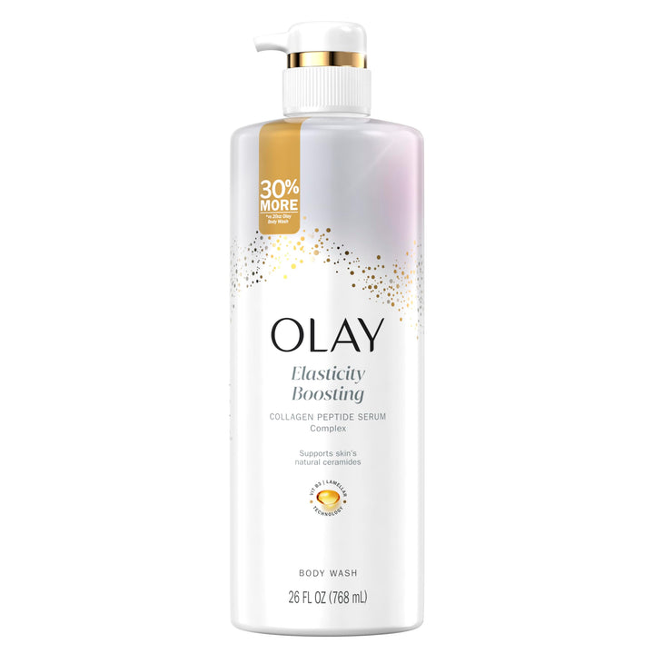 Olay Body Wash for Women, Elasticity Boosting, Collagen Peptide Serum Complex, Renews Moisture, Vitamin B3 Lameller Technology, For All Skin Types, 26 fl oz