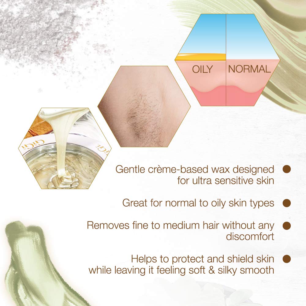 GiGi Zinc Oxide Hair Removal Wax for Ultra-Sensitive Skin, Gentle Formula for Face & Body, Soft Wax for Delicate Skin, 13 oz, 1 Pack