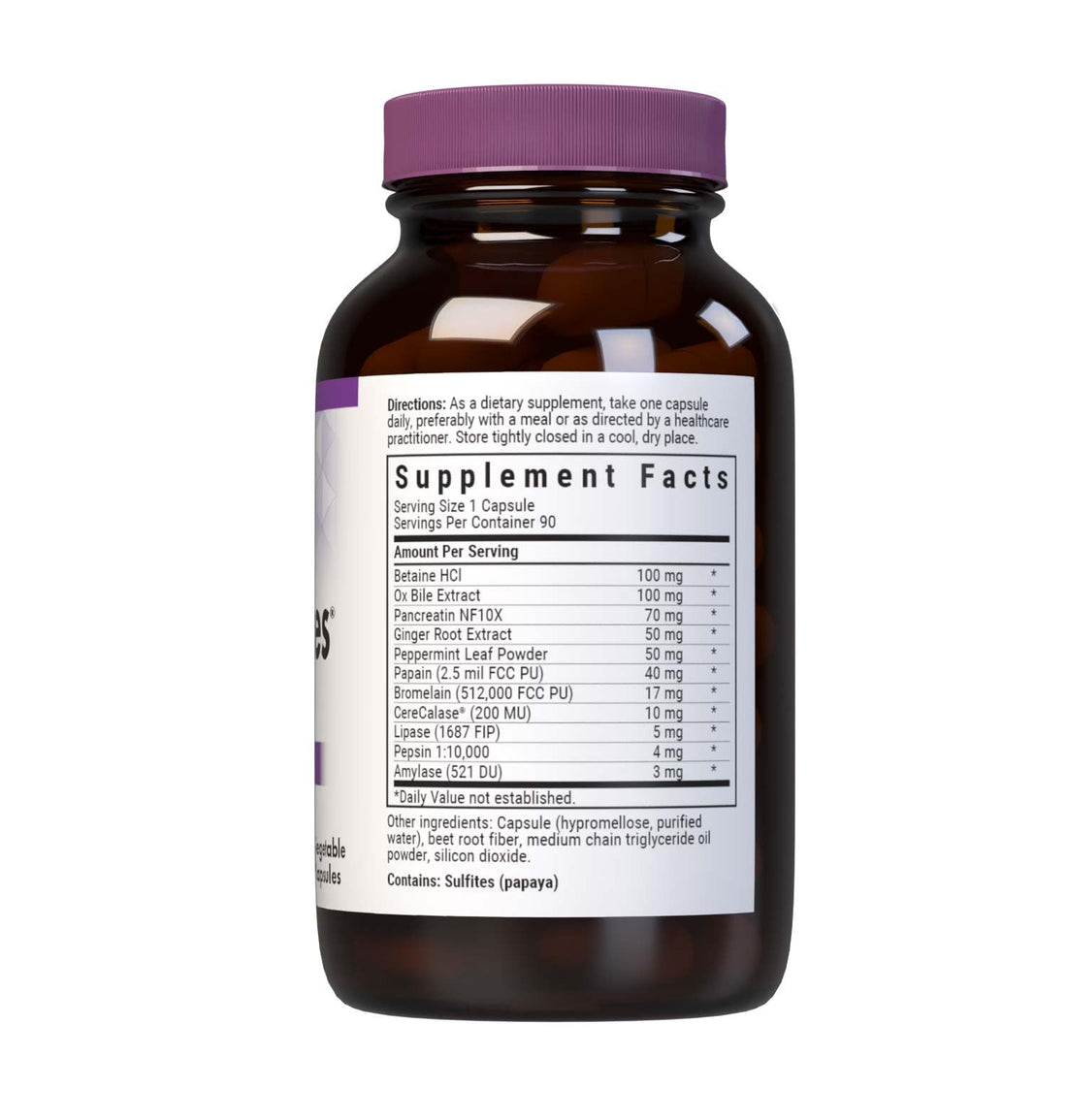 Bluebonnet Nutrition Power-Zymes, Protein Digestive Support*, Soy-Free, Gluten-Free, Dairy-Free, 90 Vegetable Capsules, 90 Servings