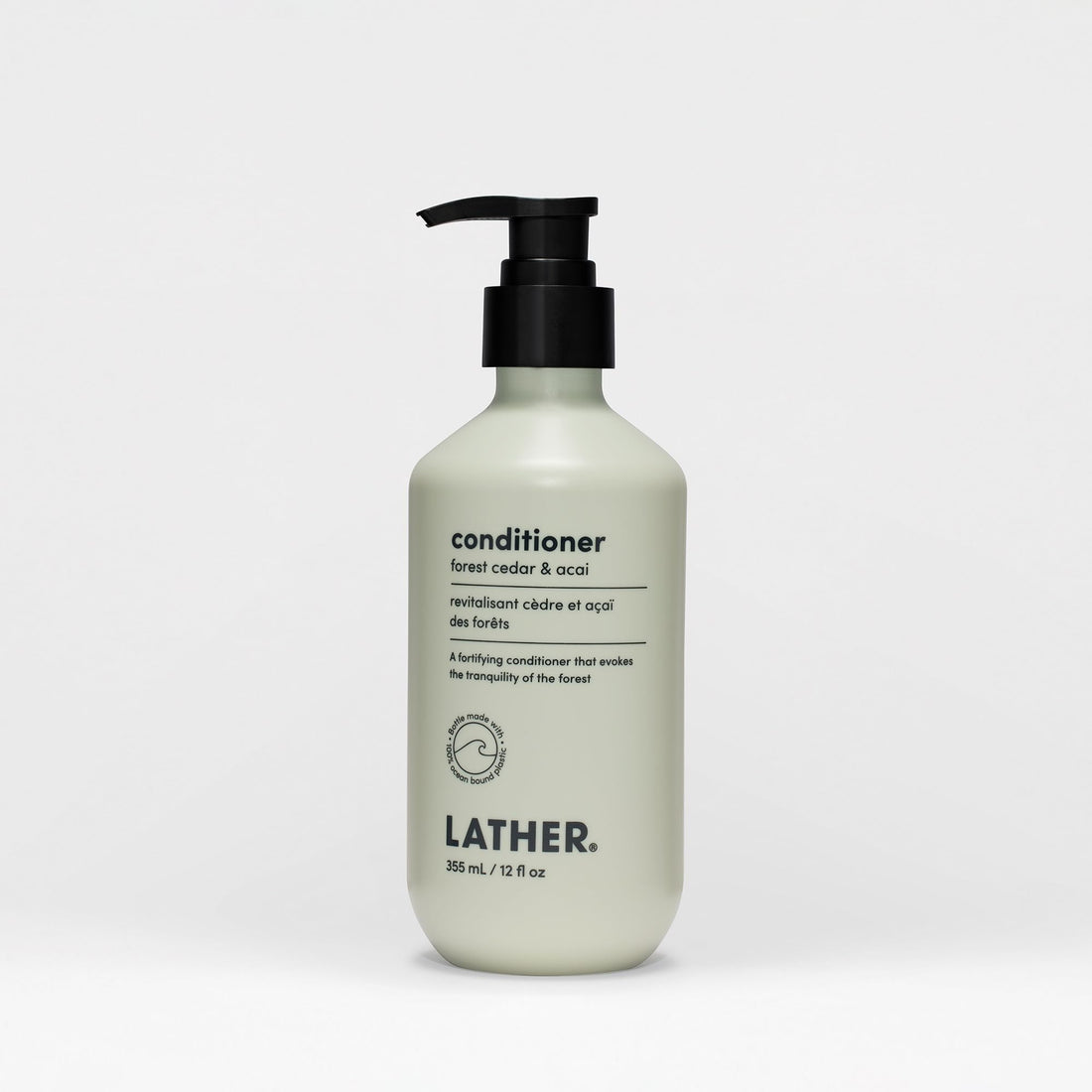LATHER Forest Cedar & Acai Conditioner | Hydrating & Strengthening Hair Care | Natural Ingredients | Paraben & Sulfate-Free | Deep Conditioning & Invigorating Scent | 12 oz