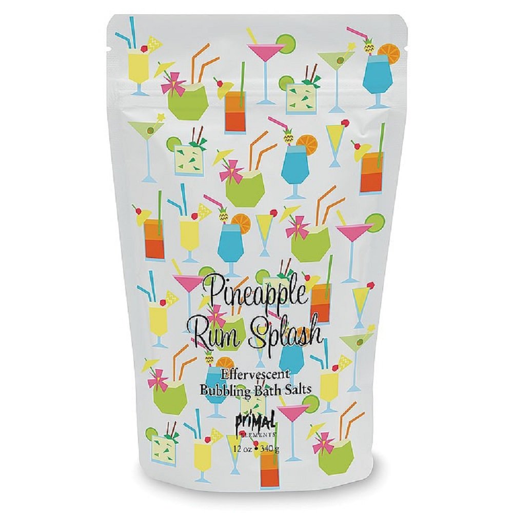 Primal Elements Effervescent Bubbling Bath Salts, Pineapple Rum Splash, 12 Ounce