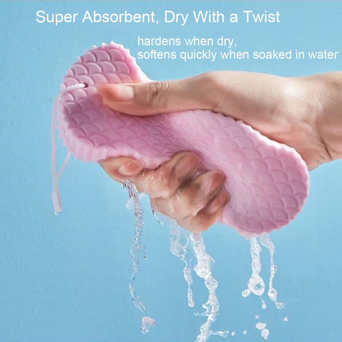 WFWJ 3Pcs Magic Exfoliating Bath Sponge,3D Super Soft Exfoliating Bath Sponge,Remover Dead Skin for Adults Children and Pregnant Women,Reusable(Blue+Pink+Gray)