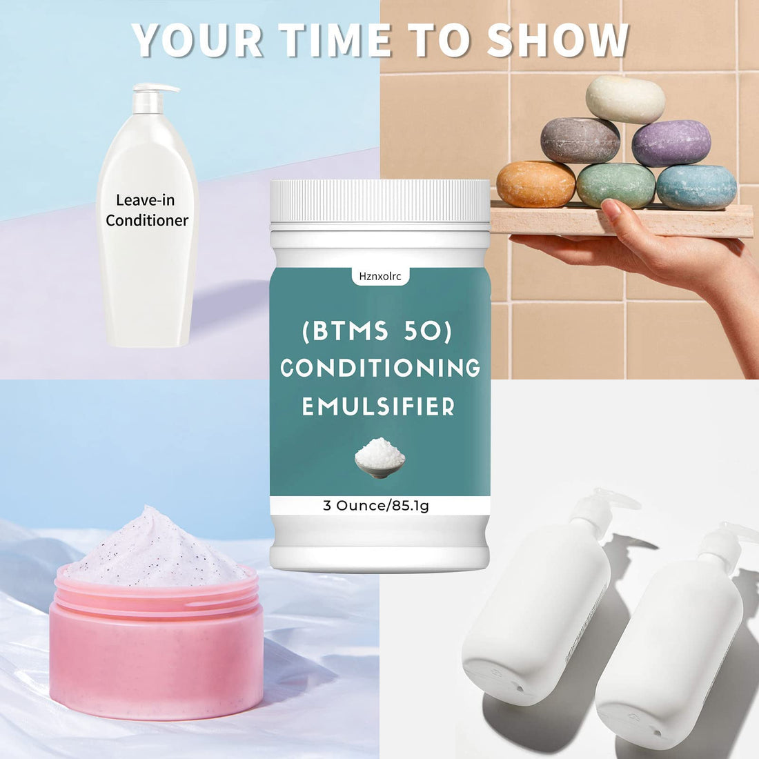 3 oz BTMS 50 Conditioning Emulsifier for Making Leave-in Conditioner, Premium BTMS 50 Conditioning Emulsifier Granules, Higher Activity than BTMS 25, Suitable for Making Lotions, Shampoos and More