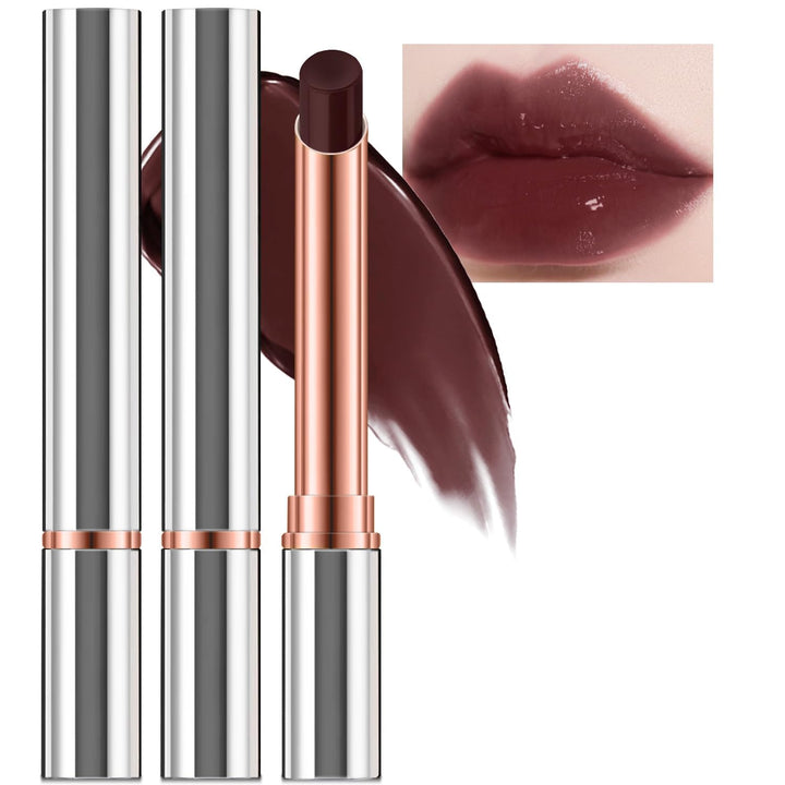 2PCS Almost Lipstick Tinted Lip Balm, Hydrating Black Lipstick Honey Natural Glossy Sheer Lip Balm, Moisturizing Black Candy Lipstick Makeup Lip Care Balm for Repairing Dry Lips(SET A)