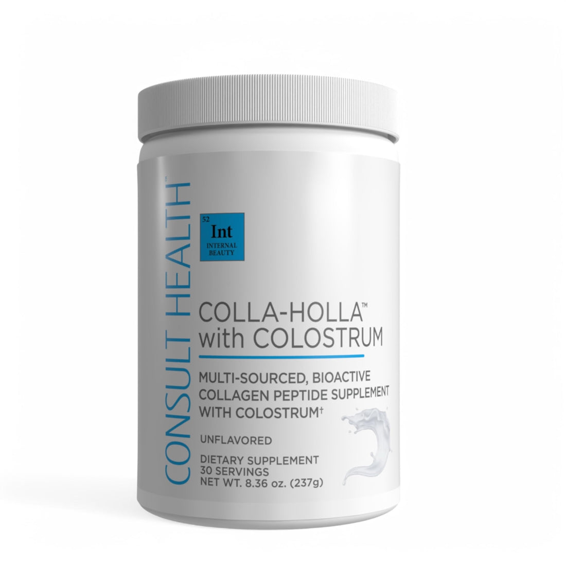 Consult Health Colla Holla- Multi-Sourced Collagen Verisol Protein Powder with Colostrum for Skin Elasticity, Wrinkle Reduction, Healthy Hair & Joint Support. 8.36 oz