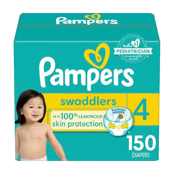 Pampers Swaddlers Disposable Diapers Size 4, 150 Count