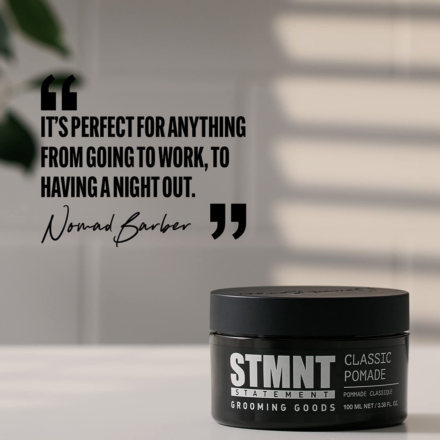 STMNT Grooming Goods Classic Pomade, 3.38 oz | Natural Shine | Strong Control