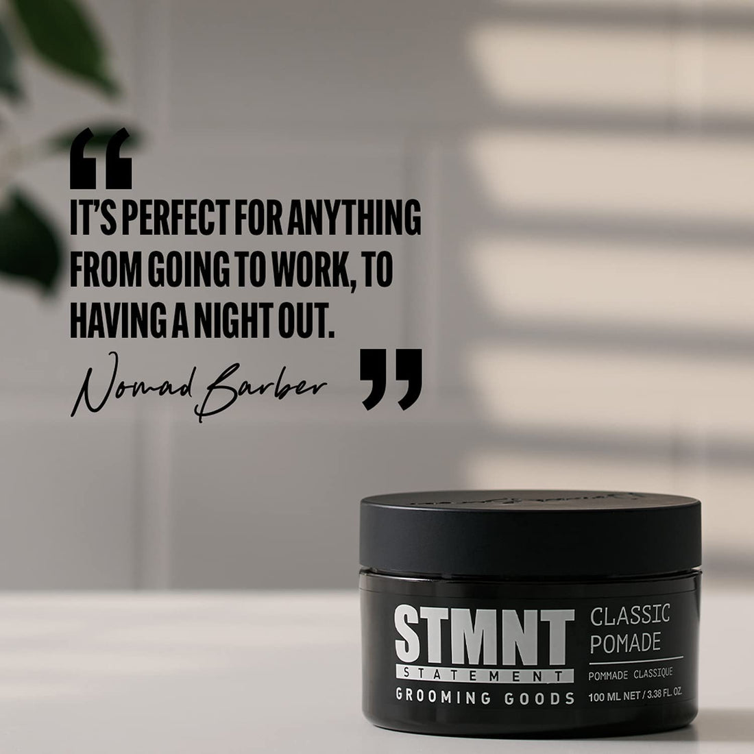 STMNT Grooming Goods Classic Pomade, 3.38 oz | Natural Shine | Strong Control