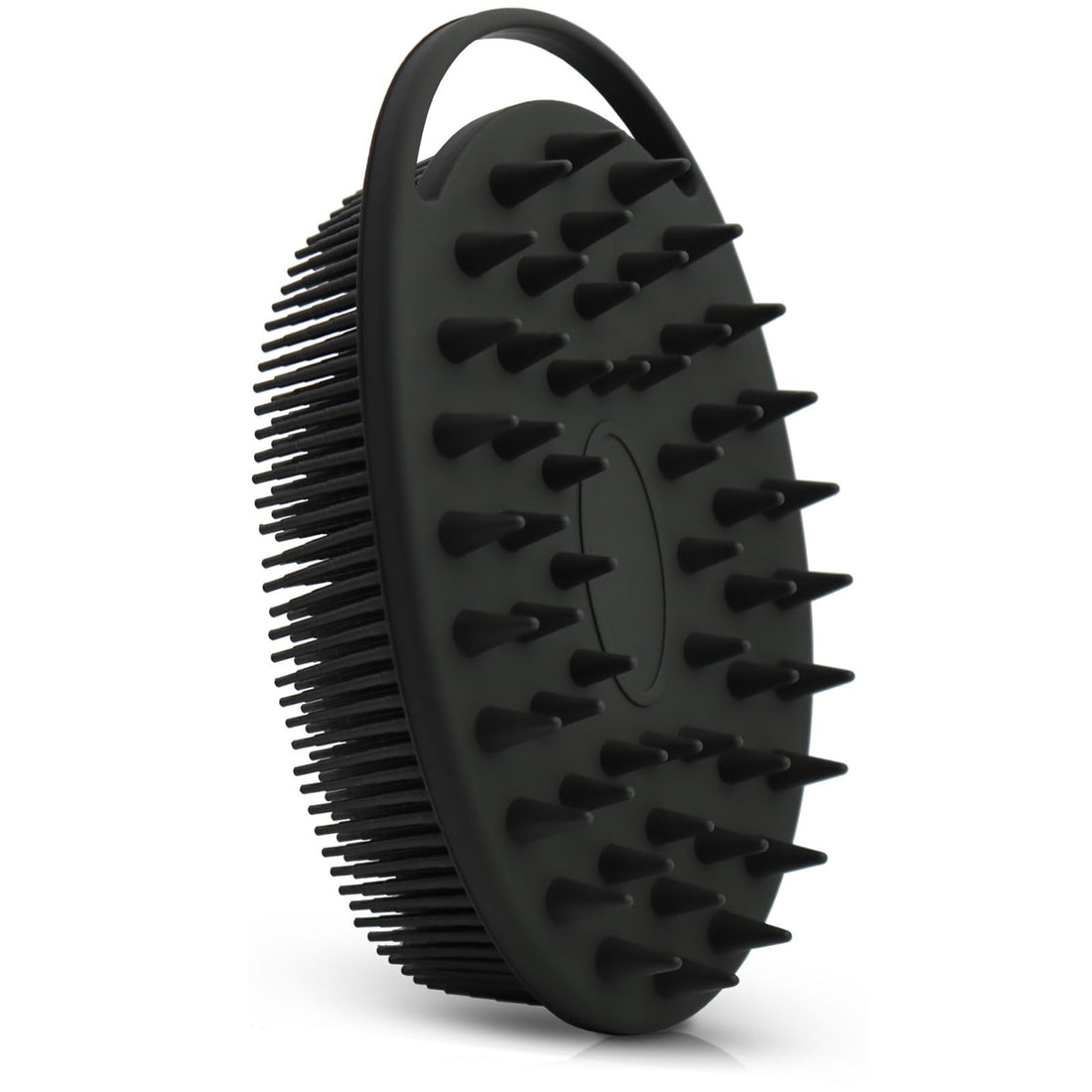 Upgrade Body Scrubber and Hair Shampoo Brush, All in One, Premium Silicone Loofah, Exfoliating Body Brush, Shower Scrubber for Body, Scalp Massager for Women, Men, Pet (1PC Black)