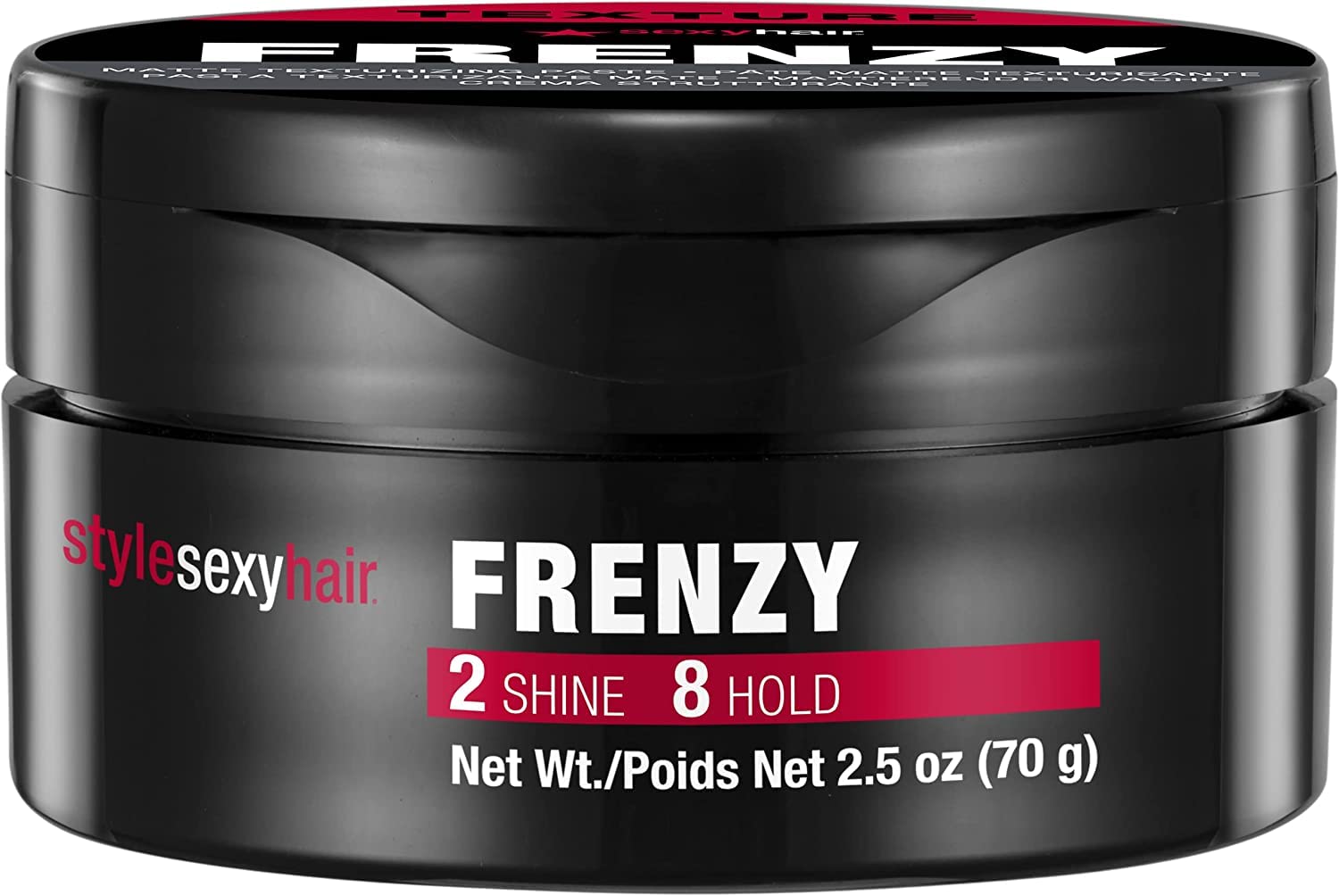 SexyHair Style Frenzy Matte Texturizing Paste, 2.5 Oz | Fullness, Texture and Definition | Helps Create Bulk | Semi-Matte