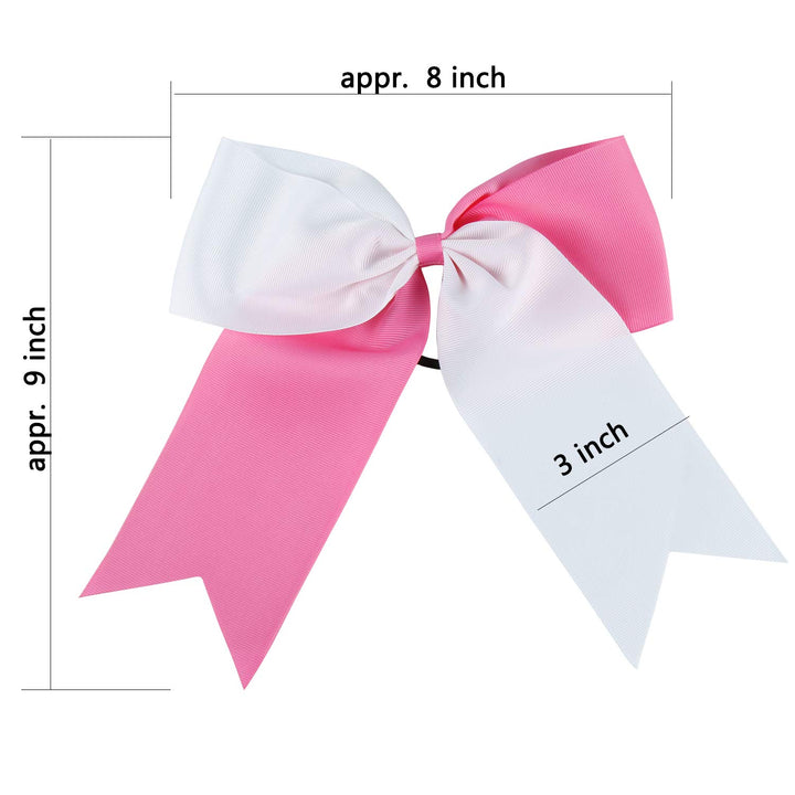 8 Inch 2 Colors Jumbo Cheerleader Bows Ponytail Holder Cheerleading Bows Hair (Royal blue/Black)