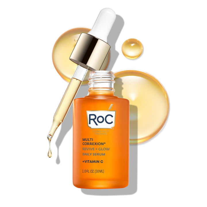 RoC Multi Correxion Revive + Glow Vitamin C Serum, Daily Anti-Aging Wrinkle and Skin Tone Skin Care Treatment, 1 Fluid Ounce