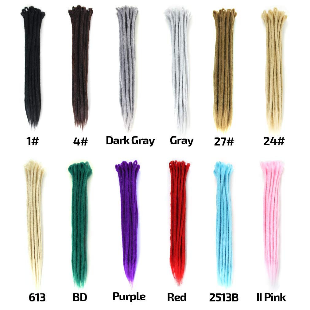 Pink-20'' : AOSOME 20 Inch Pink Color Dreadlocks Extensions Braids 20pcs All Handmade Crochet Synthetic Hair Extension
