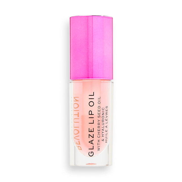 Revolution Beauty, Glaze Lip Oil, Hydrating & Nourishing Formula, Infused with Vitamin E & Hyaluronic Acid, Glam Pink, 0.15 Fl. Oz.