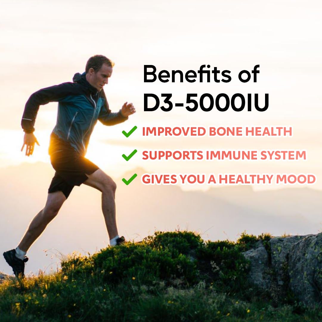 Liposomal Liquid Vitamin D3-5000IU Spray | 2 Month Supply |1 fl oz | Non-GMO | Sugar Free| Gluten Free | Travel Friendly | Supports Bone Health, Immune System and Healthy Mood