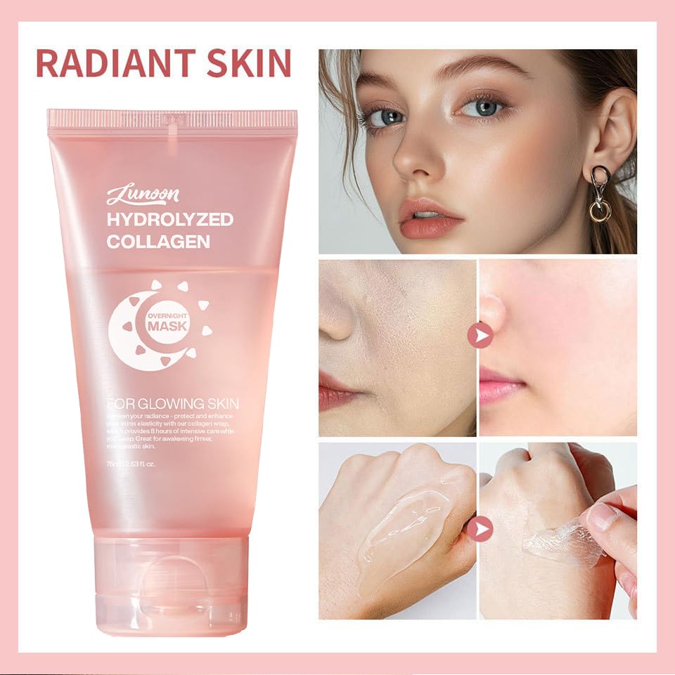 JISKG 2 Pcs Collagen Night Wrapping Mask, Hydration Elasticity Firming Skin Deep Facial Treatment Bio Collagen Sleeping Mask.