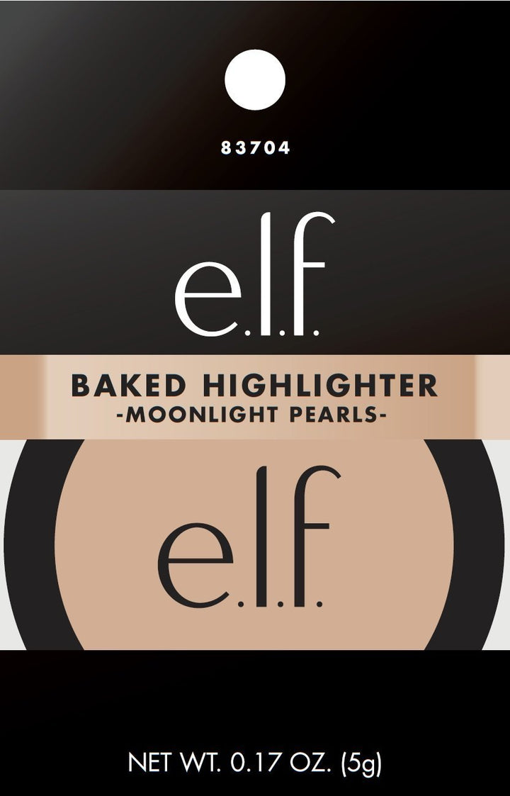 e.l.f., Baked Highlighter, Sheer, Shimmering, Hydrating, Blendable, Glides On, Creates a Radiant Glow, Nourishes, Moonlight Pearls, Infused with Vitamin E, Jojoba and Grape Oils, 0.16 Oz