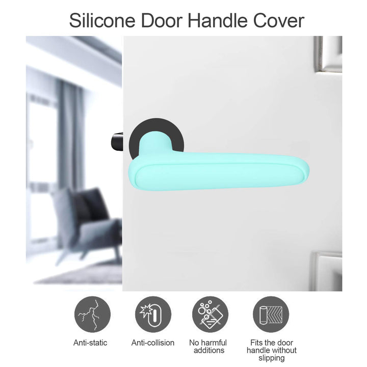 Silicone Door Handle Cover, Child Safety Door Knob Protector Anti-Collision Anti-Static Doorknob Protective Sleeve for Baby Boys Girls(Green)
