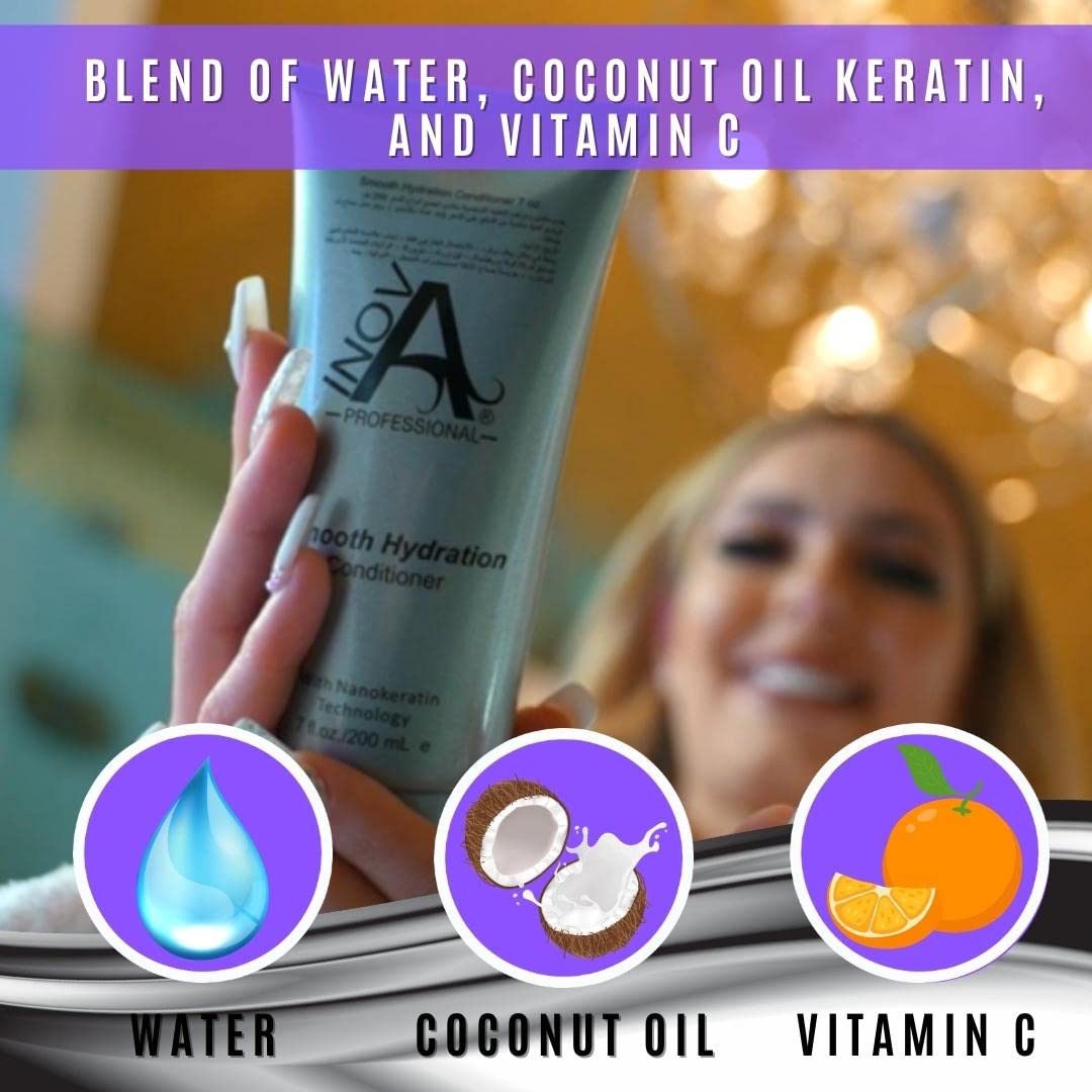 Inova Professional Silk Keratin Smooth Hydration Conditioner (11 Oz), white