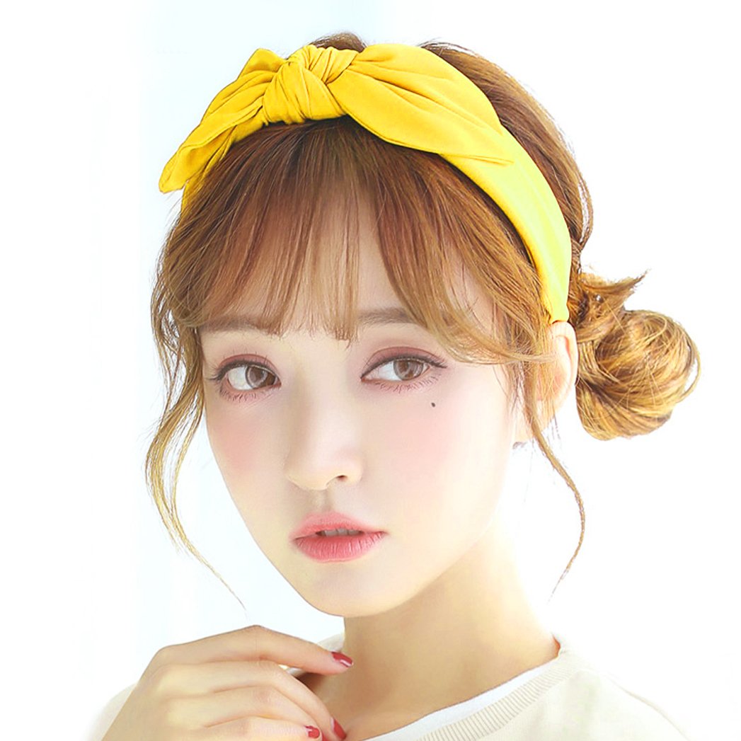 Miayon Women Headbands Headwraps Hair Bands Bows Accessories Turban Head Wraps Cotton 10pcs Solid Color Fashion Sport