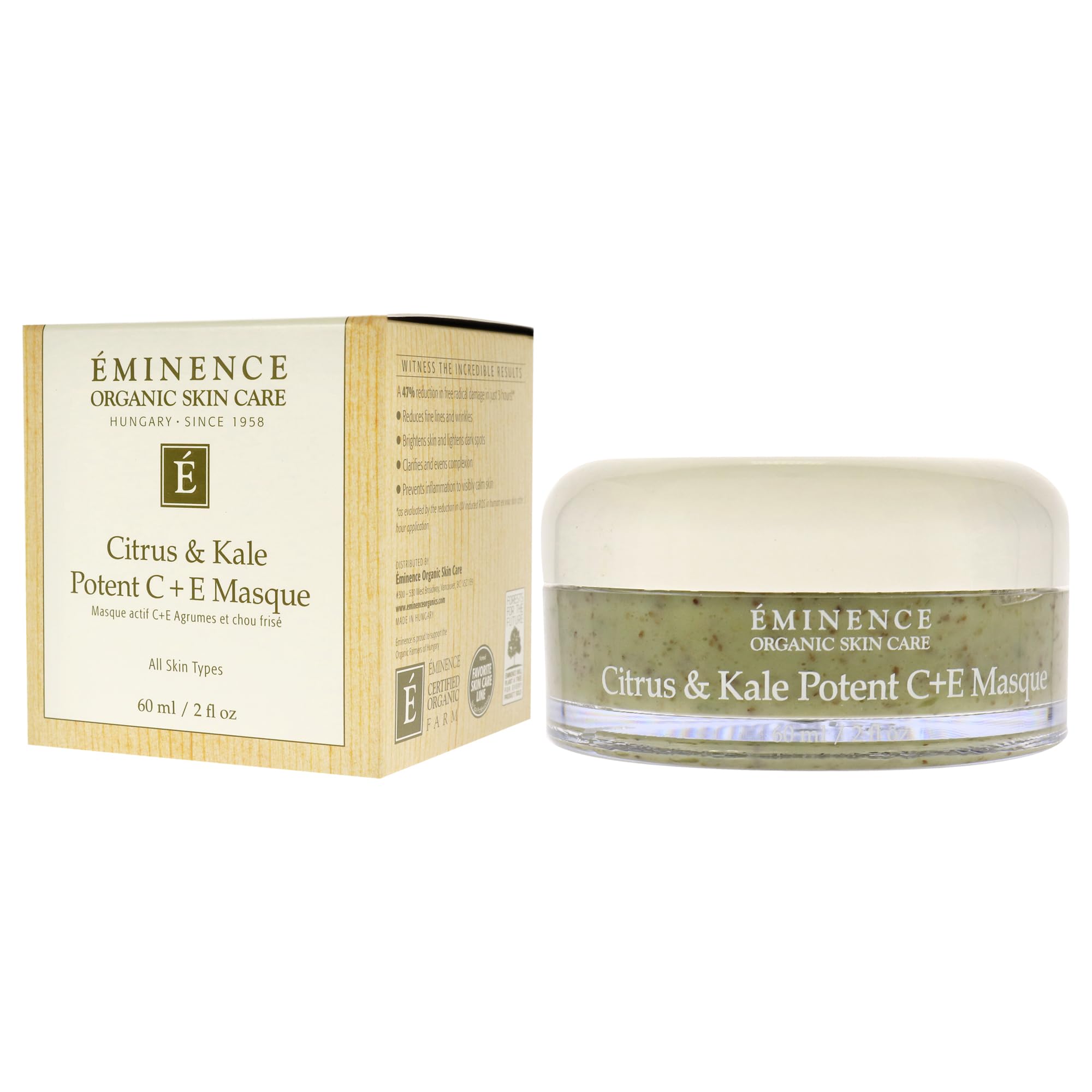 Eminence Organic Skincare Citrus & kale potent c + e masque 2oz, 2 Ounce