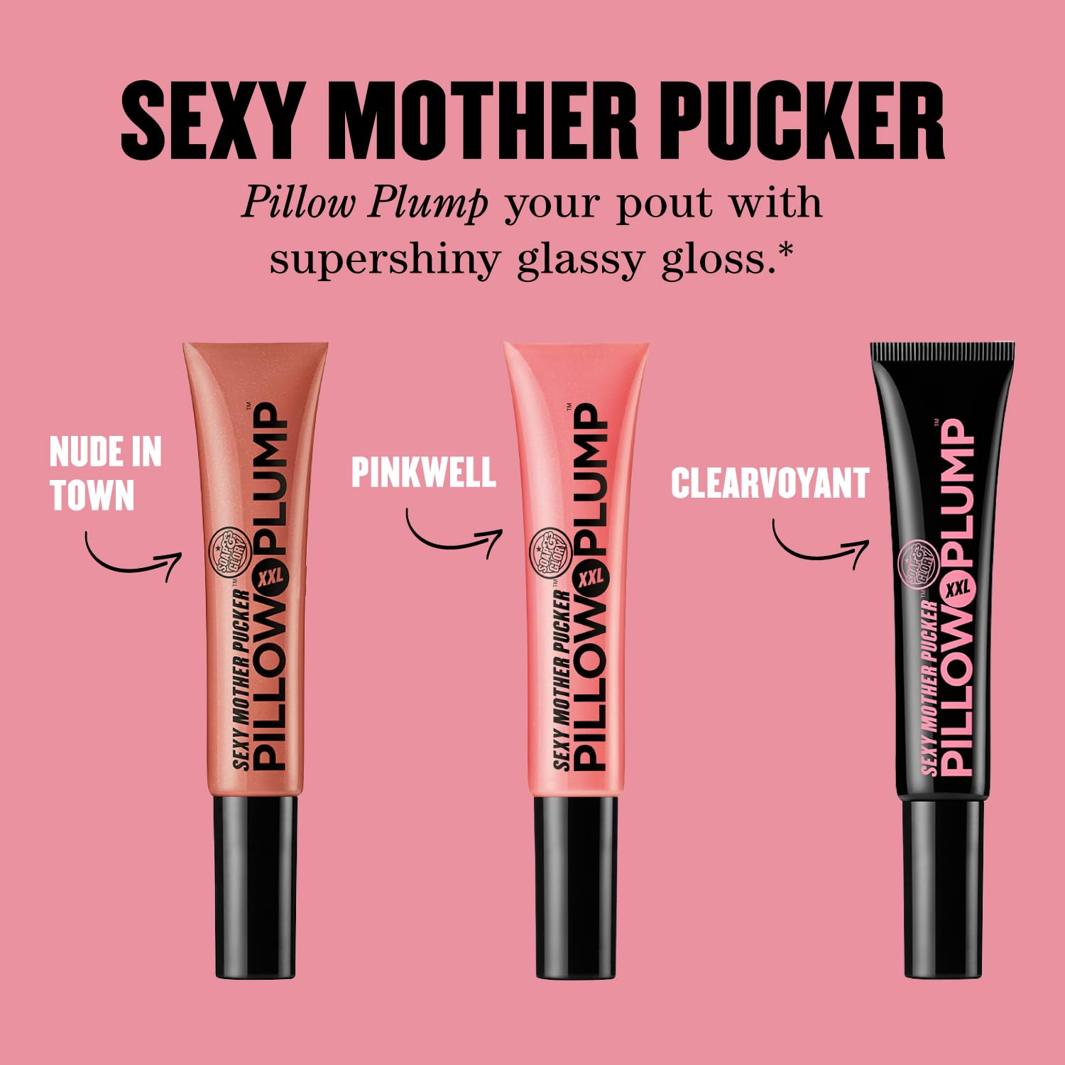 Soap & Glory SMP XXL Lip Gloss - Hydrating, Plumping Lip Gloss for Full, Volumized Lips - Lip Plumper Gloss + Chocolate Orange Scent with Vegan Formula in Clearvoyant (10ml)