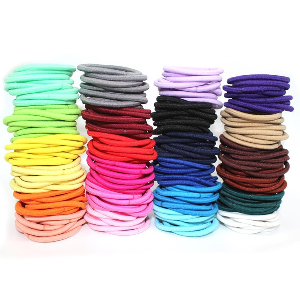 100 Pcs, Multi-Color: La Tartelette 4 Mm Elastic Bands Hair Ties Children Rubber Hair Headbands - 100 Pcs (Mixed Color)