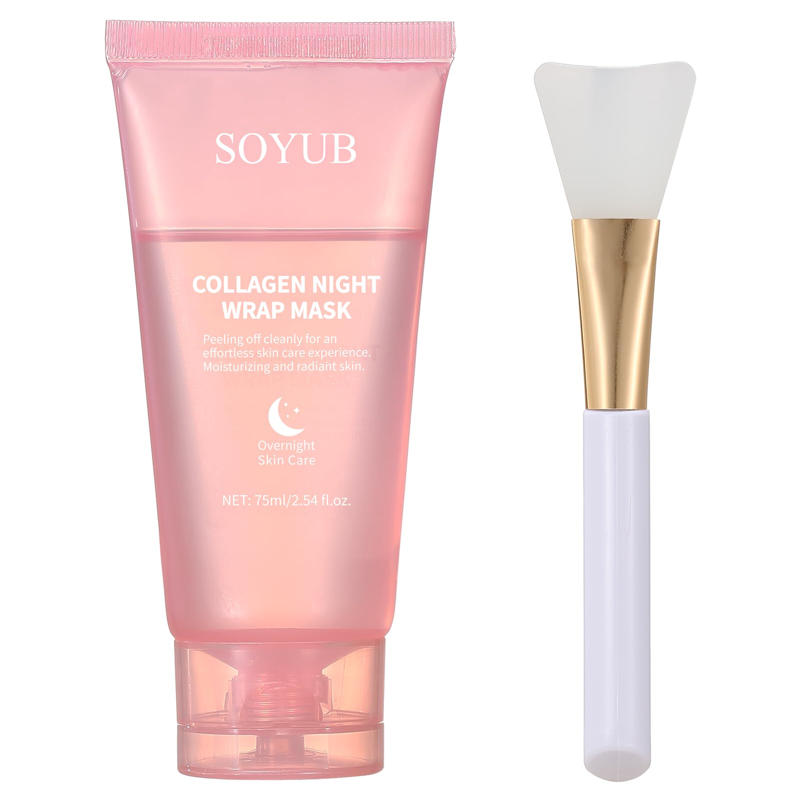 ZCMN Collagen Night Wrapping Mask for Face, Hydrolyzed Collagen Peel Off Facial Mask, Smooth & Tight Skin, Reduce Fine Lines & Dullness, Sensitive Care For All Skin