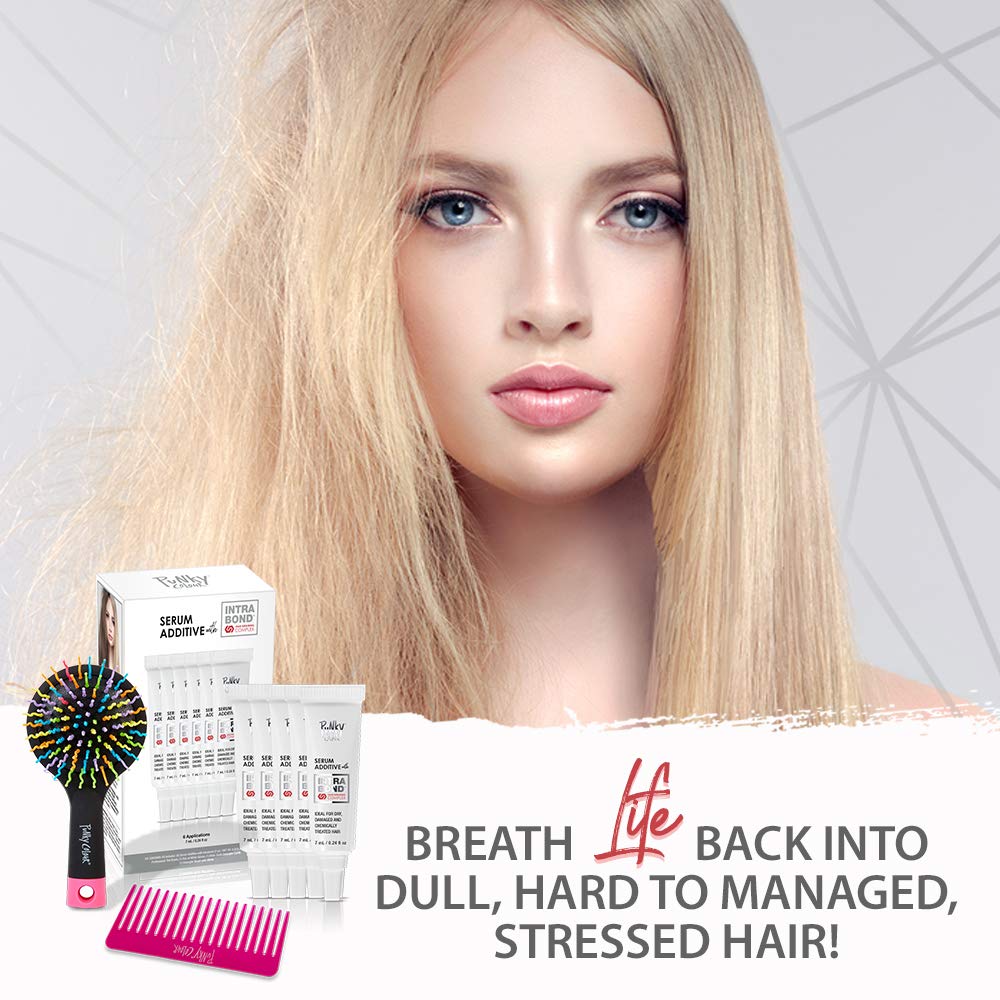 Punky Professional Serum Additive Kit with IntraBond Hair Repair Treatment – Strengthens & Protects Hair, Includes Free Detangler Brush & Comb, 6 Applications