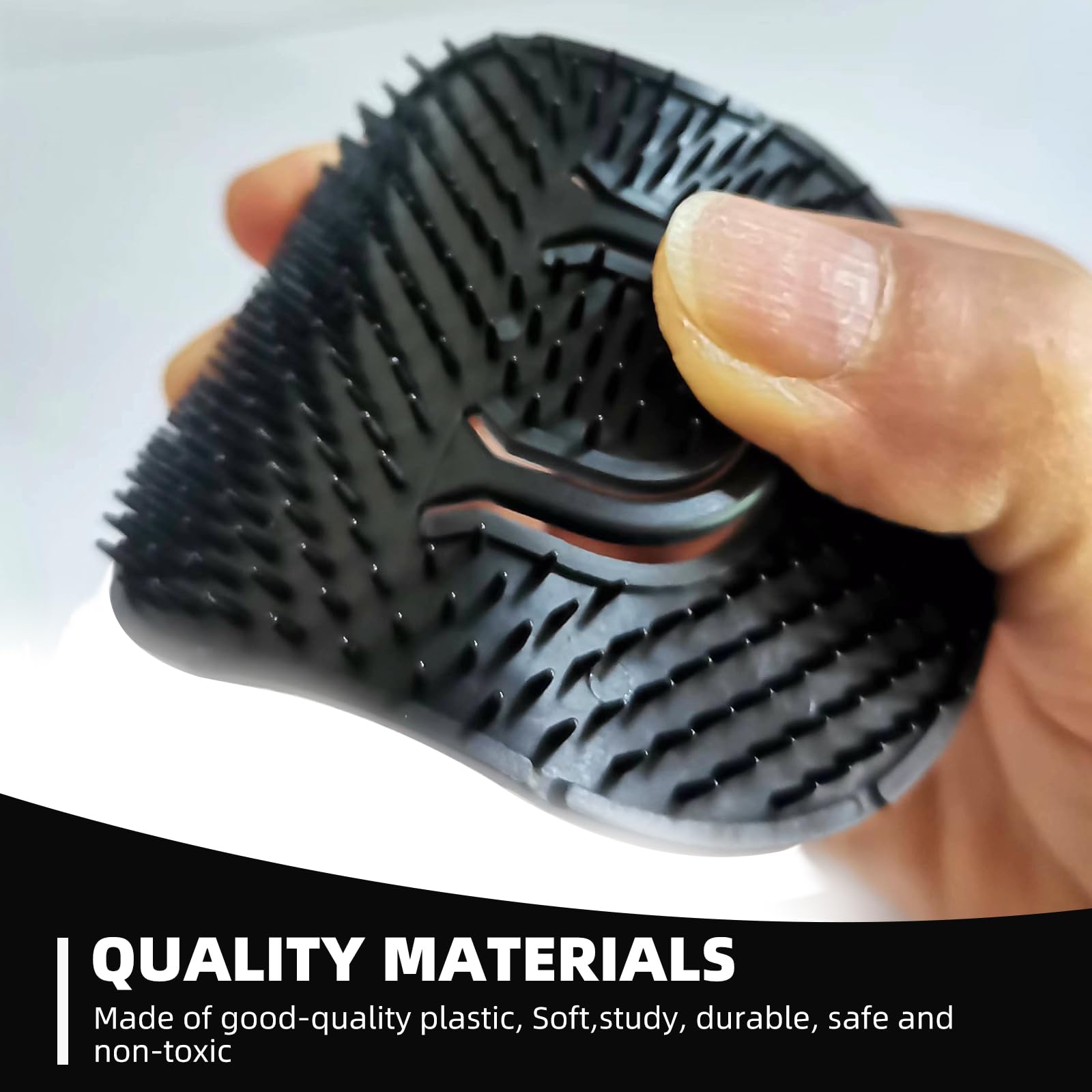 Soft 'N Style 6 Packs Pocket Palm Combs, Shampoo Comb, Massager Hair Brush Comb, Scalp Massager Brush Comb, Wave brush, Palm hair brush (Black)