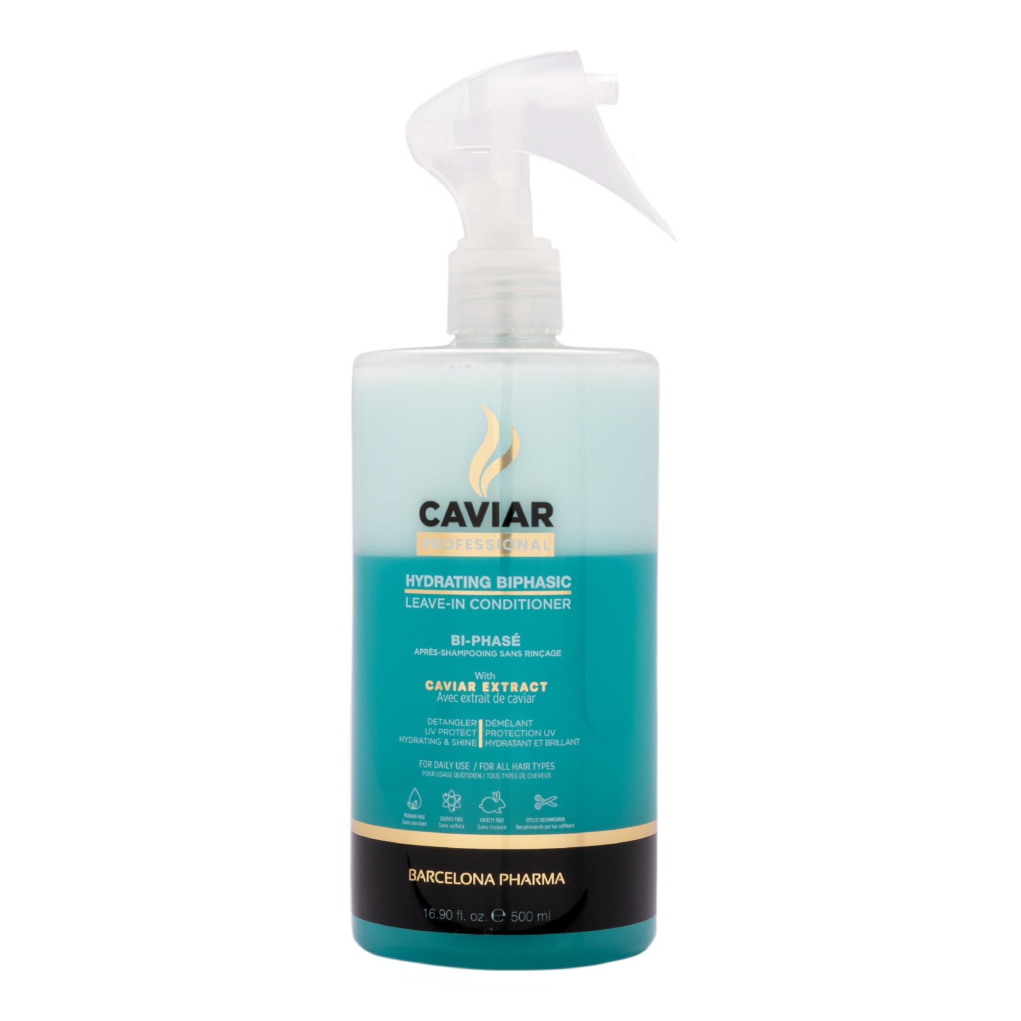 Caviar Professional Biphasic Leave In Conditioner | Deep Conditioning and Heat Protection Spray | Moisturizing Treatment to Detangle Hair, Smooth Frizz and Add Shine