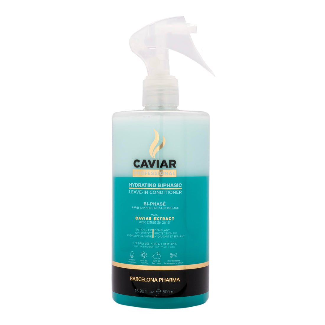 Caviar Professional Biphasic Leave In Conditioner | Deep Conditioning and Heat Protection Spray | Moisturizing Treatment to Detangle Hair, Smooth Frizz and Add Shine