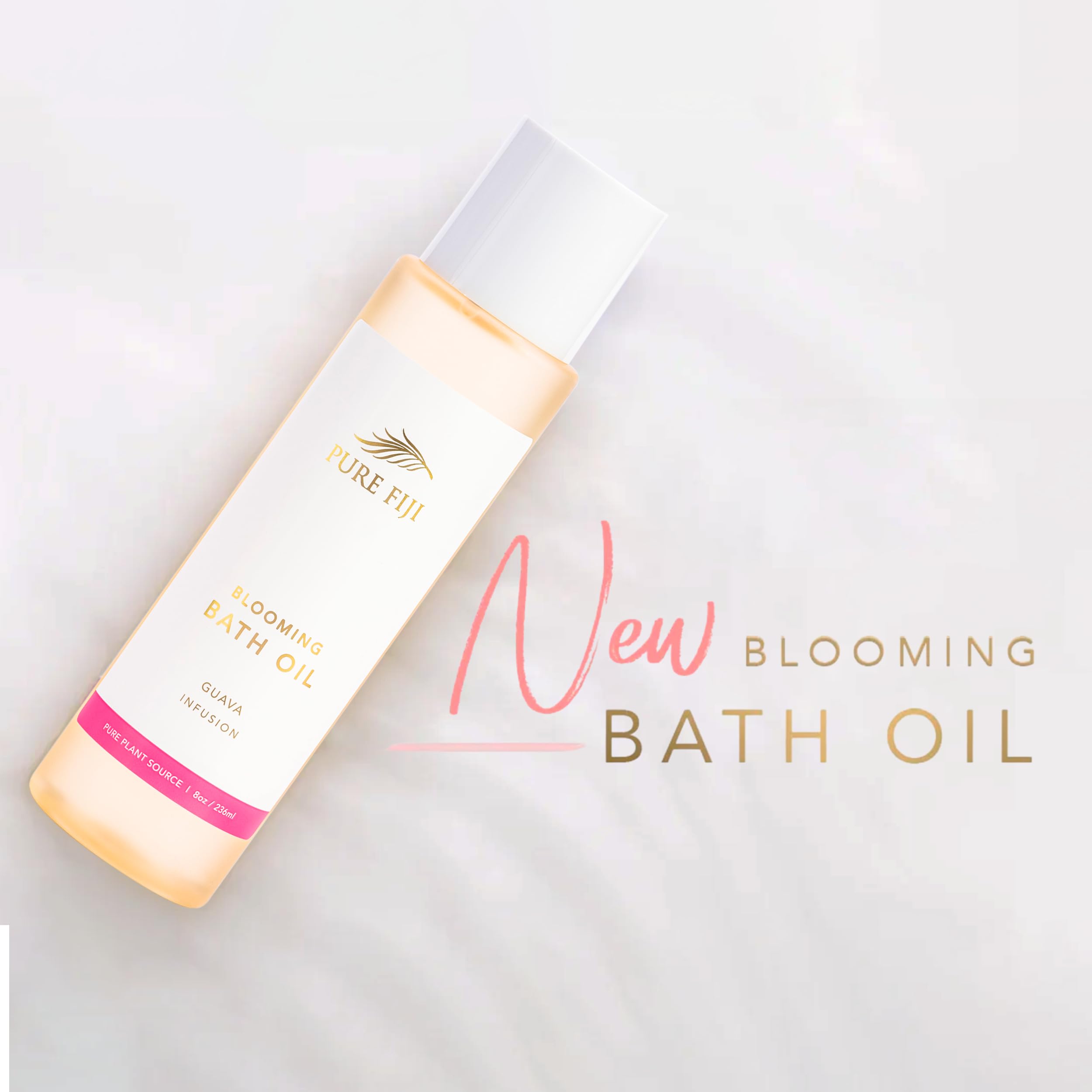 Pure Fiji Bath Oil, Conditioning Body Moisturizer with Natural Ingredients Bath Essential for Women Moisturizing Bath & Body Oil - Guava (8oz/236ml)