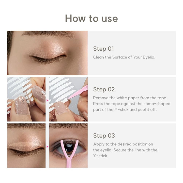 Eye Charm Double Eyelid Tape Hooded Eye Lift – Droopy Eyelid Lifter Eye Lid Strips for Hooded Eyes (Double Sided 3mm 176p)
