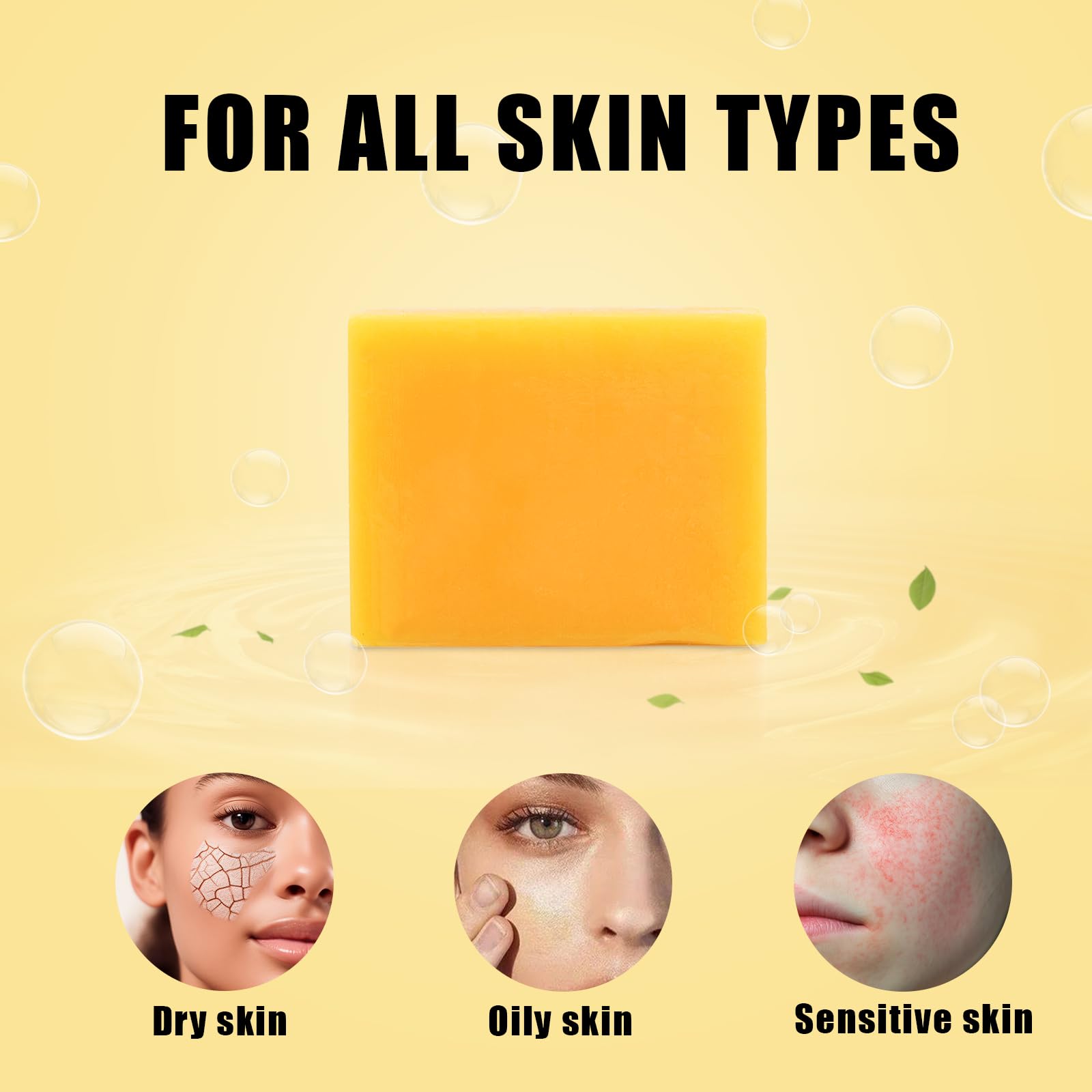 Umpeimvon 3 Pack Turmeric Soap Bar for Face & Body Cleanser, Organic Turmeric Soap, Smooth Skin and Moisturizing, All Natural Tumeric Soap, Handmade Turmeric Face Soap Ginger Soap, 3.53oz × 3