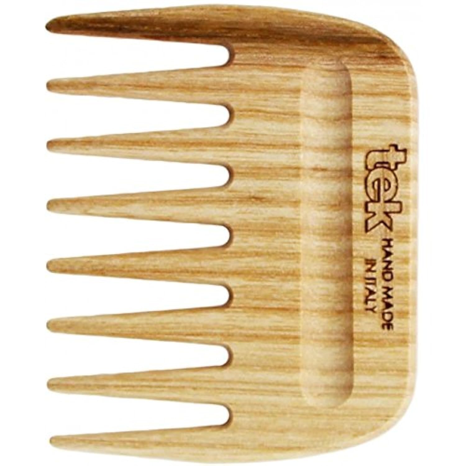 Tek afro hair comb in ash wood - Handmade in Italy