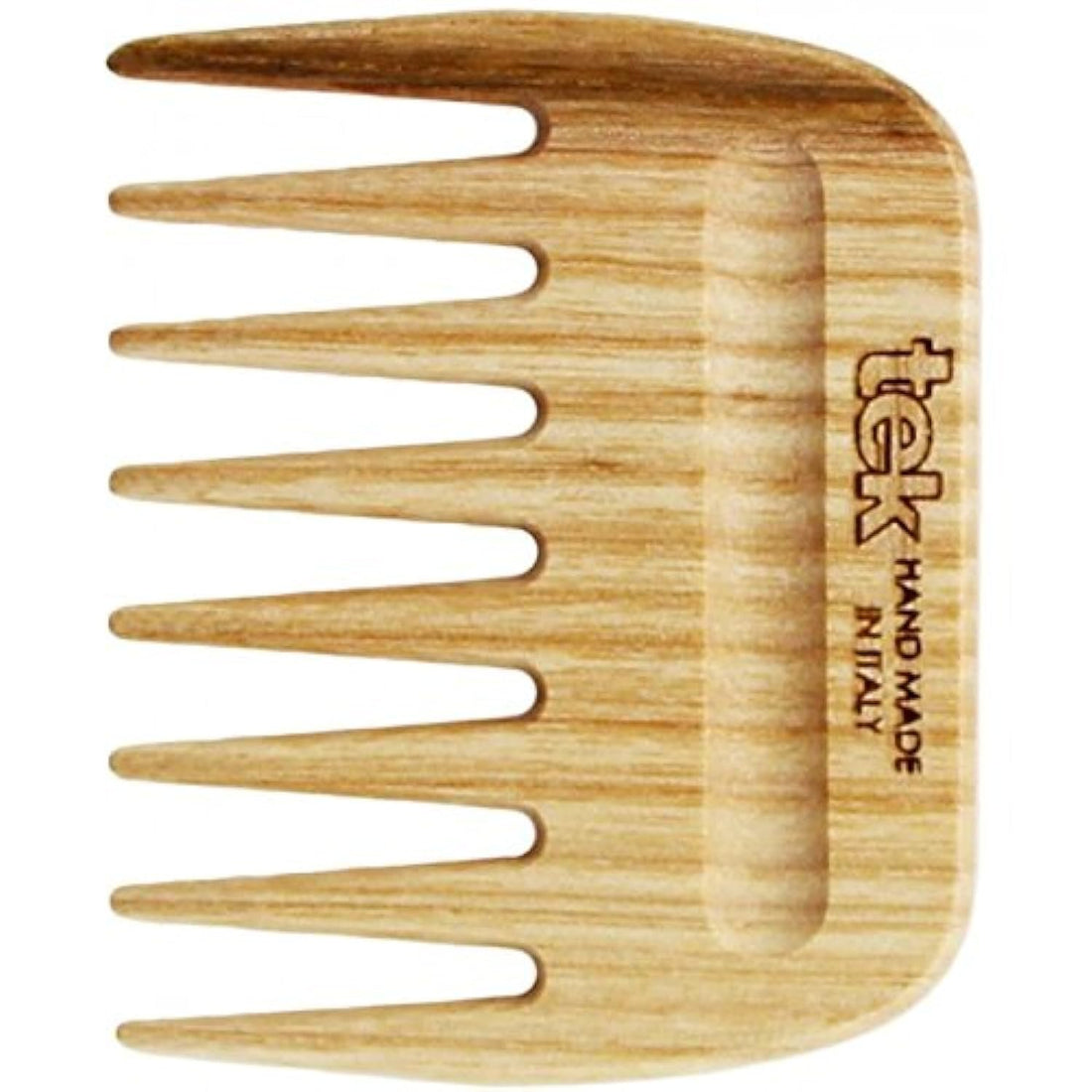 Tek afro hair comb in ash wood - Handmade in Italy