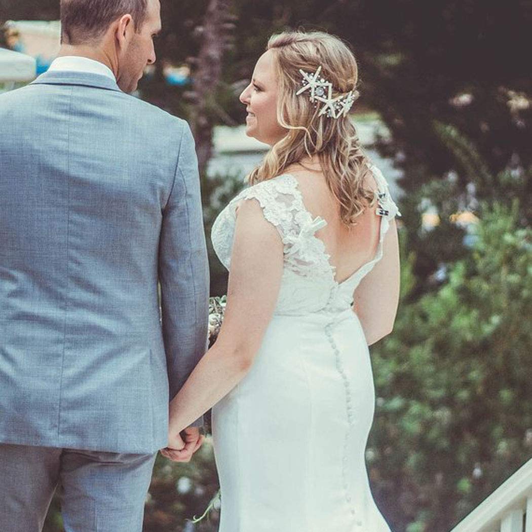 Unicra Wedding Starfish Headpiece Bridal Wedding Hair Vine Hair Accessories for Brides and Bridesmaids (23.6 Inches) (Gold)