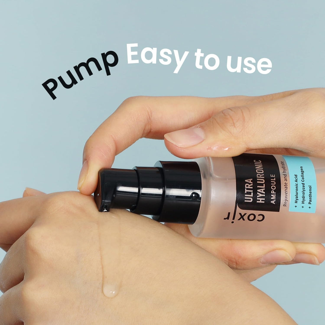 COXIR Ultra Hyaluronic Ampoule 50Ml(1.69 Fl.Oz.)|40% Of Hyaluronic Acid,Collagen,Cica,Vitamin B5,| Pure Hyaluronate|No Fragrances,No Paraben,Cruelty Free|Deep Hydration For Dehydrated Skin