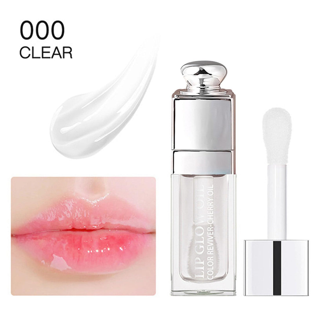Unyoke Hydrating Lip Glow Oil-Lip care oil- Lip Oil Tinted for Lip Care and Dry Lips-Prevents Dry Cracked-Non-sticky Big Brush Head-Lip Plumping -Lip Oil gloss tinted-000#CLEAR