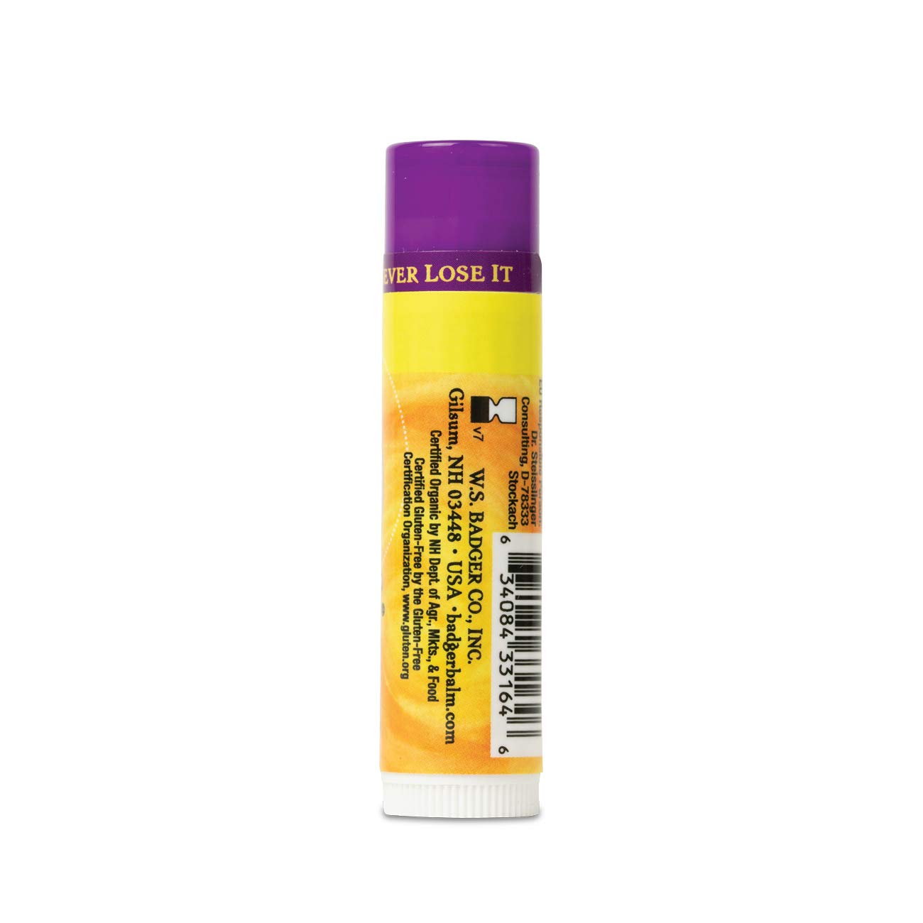 Badger - Lip Balm Stick Lavender & Orange - 0.15 oz.