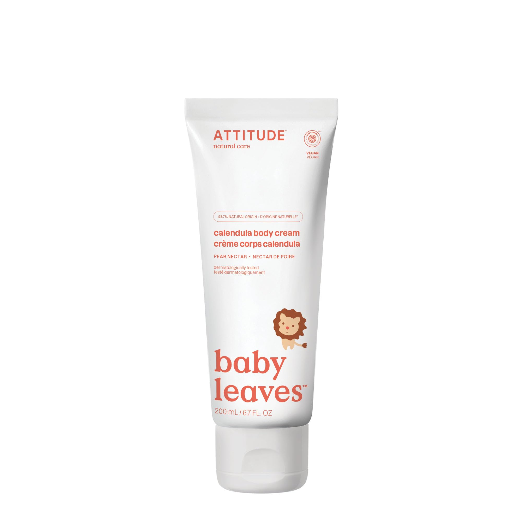 ATTITUDE Baby Body Cream, Ewg Safe Moisturizing Lotion for Sensitive Skin, Moisture & Protect, Pear Nectar, 6.7 Fl Oz