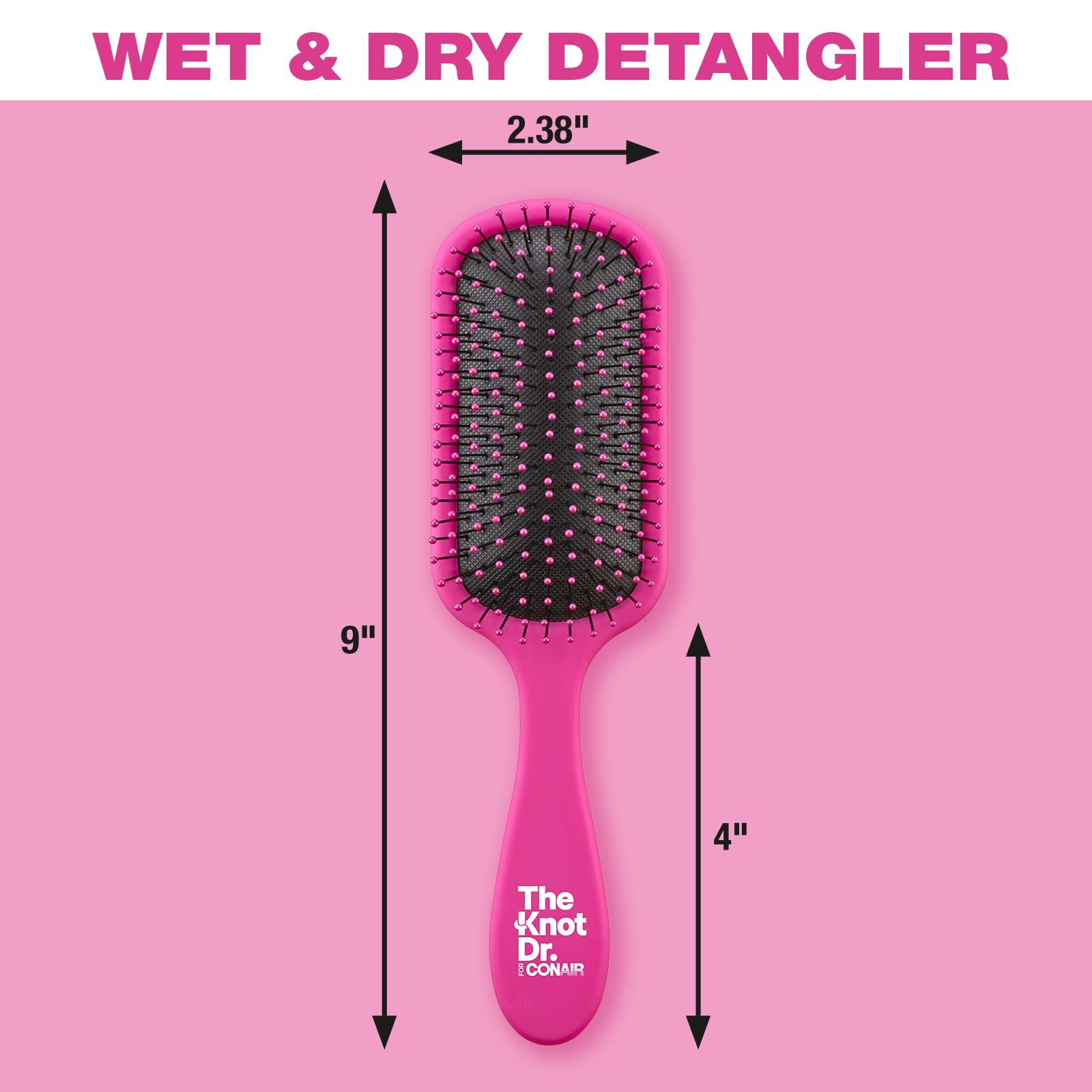 Conair, The Knot Dr, Pro Brite Wet & Dry Detangler, Pink, 1 Brush