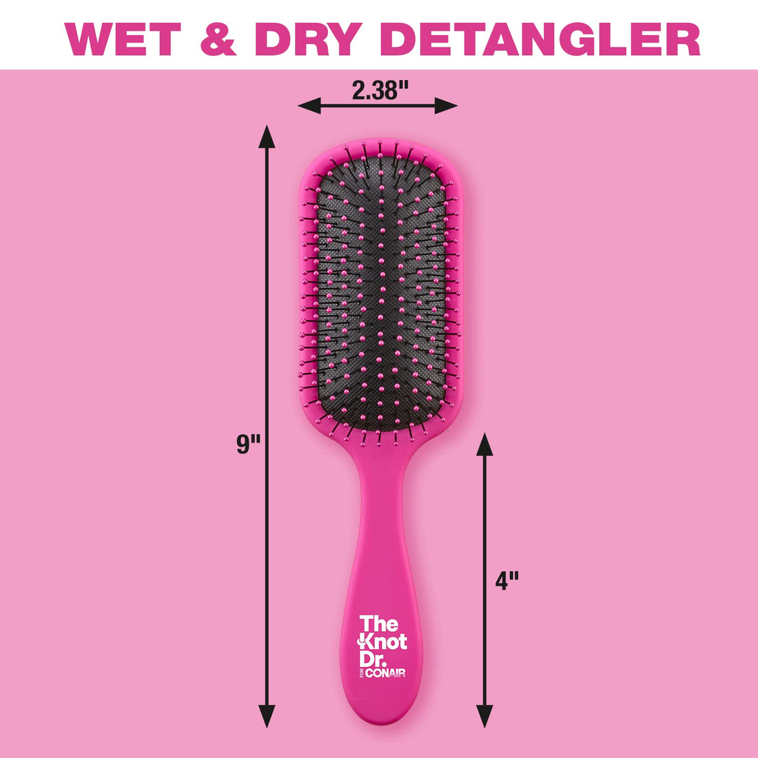Conair, The Knot Dr, Pro Brite Wet & Dry Detangler, Pink, 1 Brush