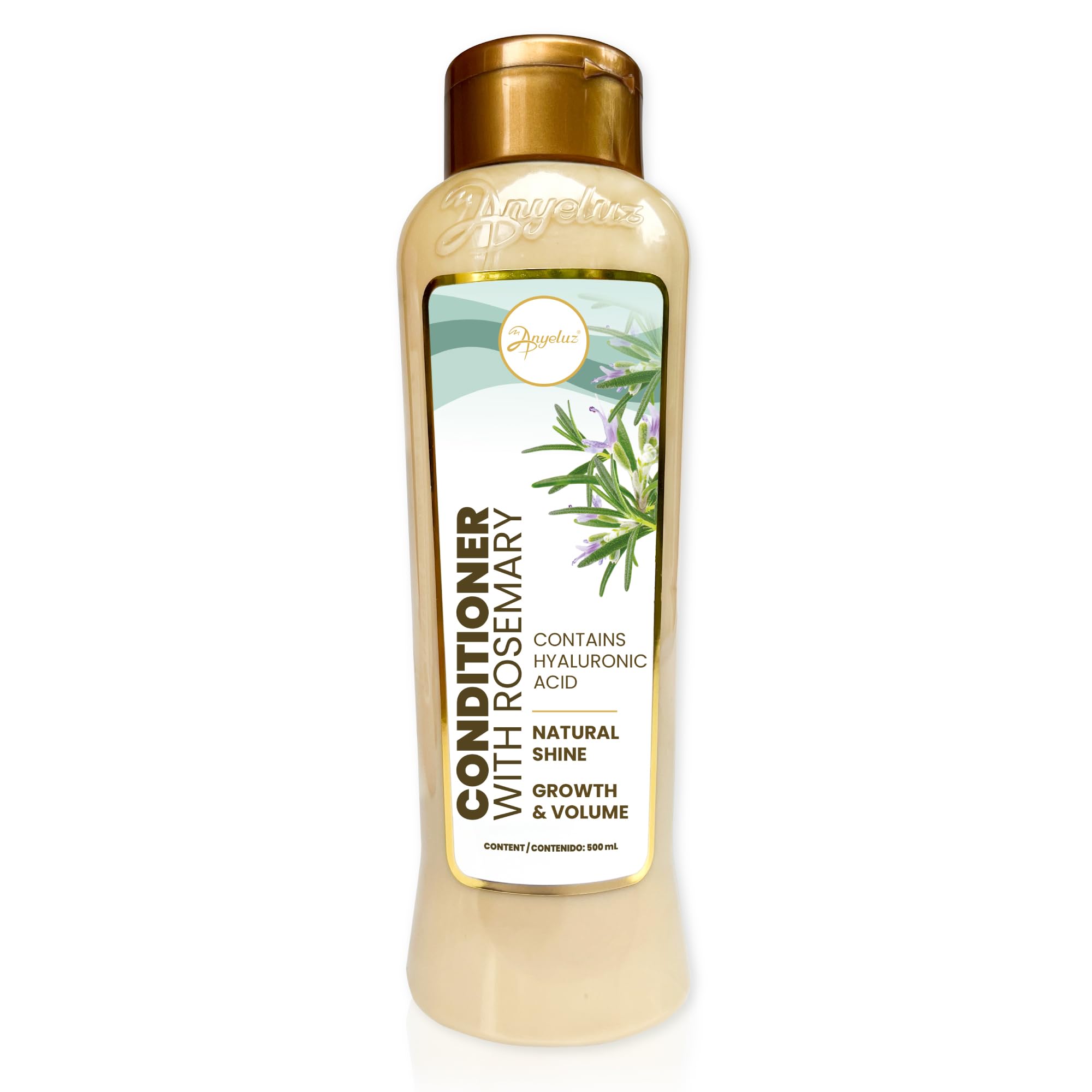 Anyeluz Hair Conditioner with Rosemary and Hyaluronic Acid – Strengthens, Shines, and Smooths, Ideal for All Hair Types, Enhances Manageability.