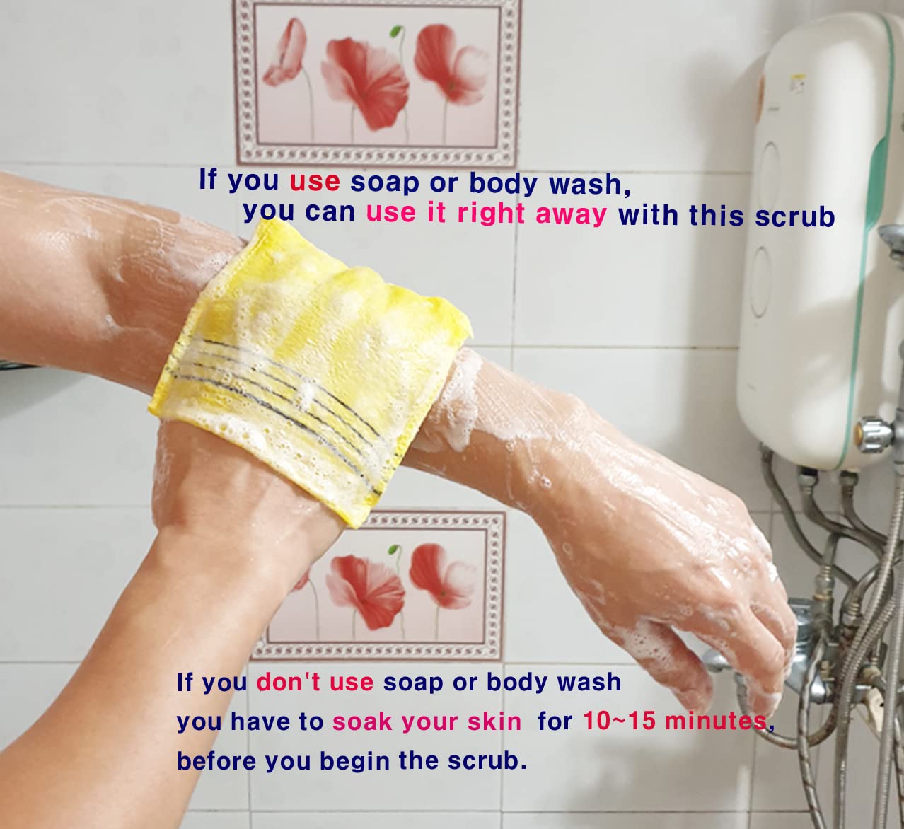 Korean Exfoliating Bath Washcloth Italy Towel Exfoliating Scrub Bath Mitten (Italy towel set)