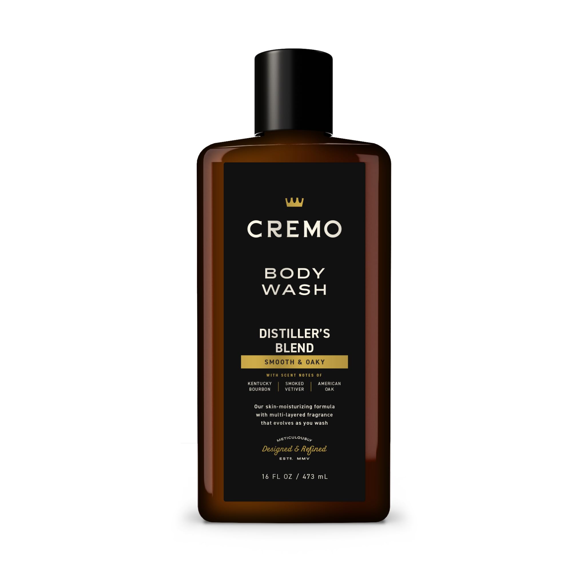 Cremo Rich-Lathering Reserve Blend Body Wash, An Elevated Blend with Notes of Kentucky Bourbon, Smoked Vetiver and American Oak, 16 Oz